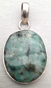 Smaragd kwarts hanger in zilver          -€27,50