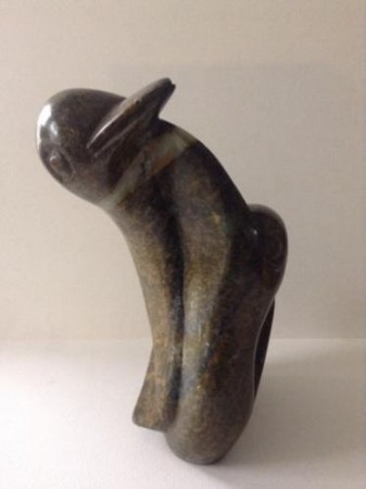  Serpetijn beeld, pinguïn moeder met kind - 17 cm € 49,00