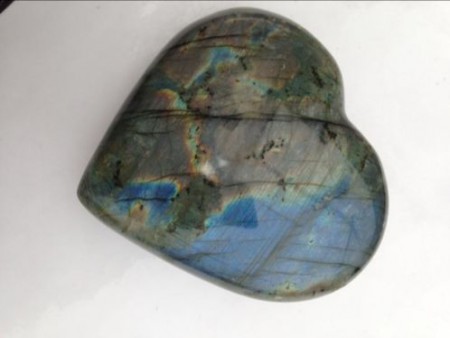  Labradoriet hart - groot -8 x 7,5 cm € 45,00