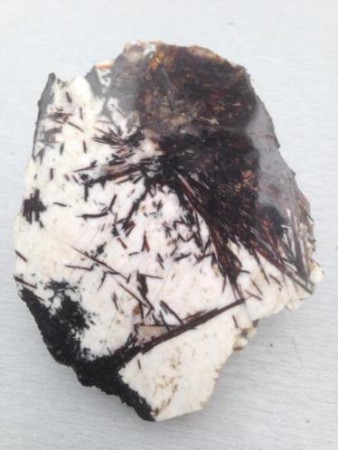 A593 Astrofylite aan een zijde gepolijst 5 x 4,5 cm € 22,50
