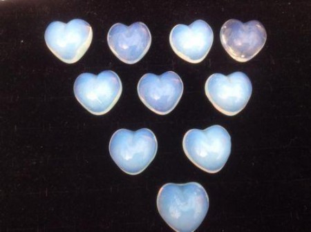  10 opaliet harten 3,5 cm € 29,00