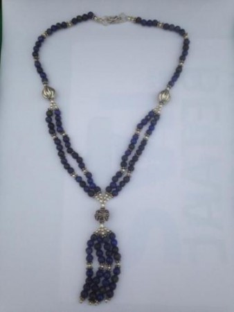 Lapis lazuli ketting 47 cm- onderste stukje 8 cm € 19,99